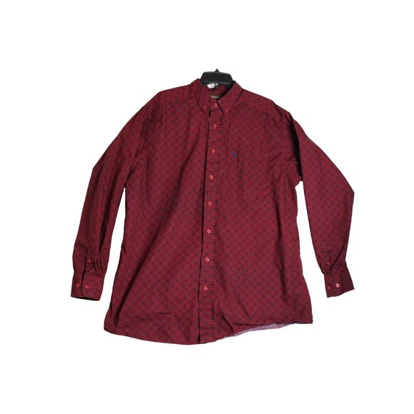 Ariat L/S Red Floral Button Down Western Cowboy Shirt Mens XL - Tall - Picture 1 of 6
